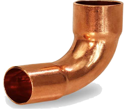 Codo de cobre de radio largo 90 grados